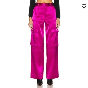 - frame high rise relaxed satin cargo